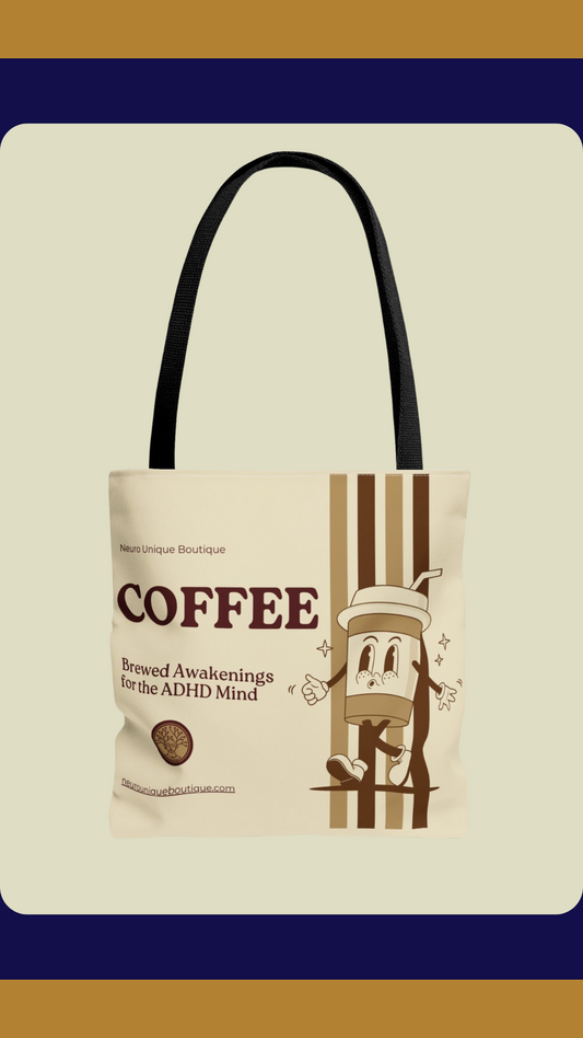 Brewed Awakenings: ADHD Mind AOP Tote Bag