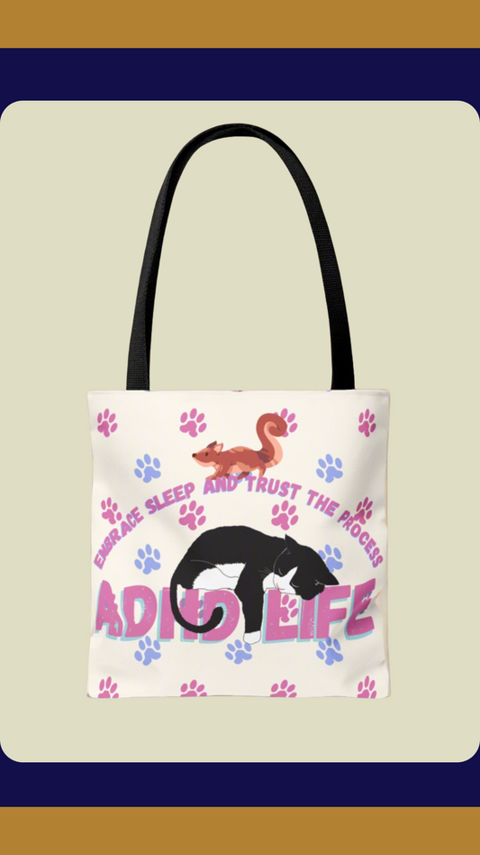 Embrace Sleep: ADHD Life All-Over Print Tote Bag