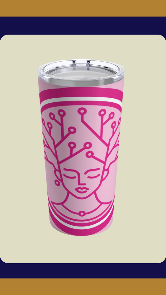 Neuro Unique Boutique Emblem Tumbler 20oz - Pink, Light Pink, and White